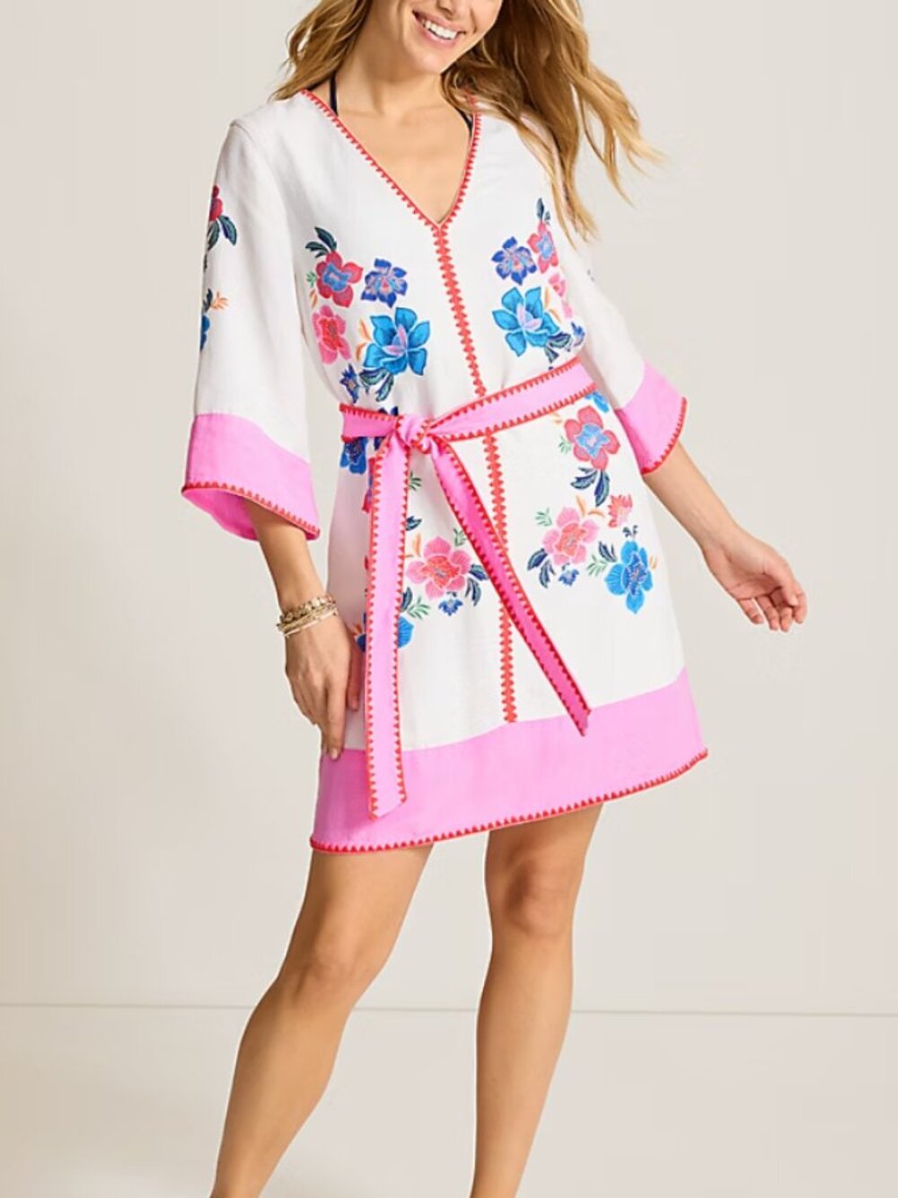 Tommy Bahama St. Lucia Tropi Flora Beach Tunic In White - Women's Size XS - NWT